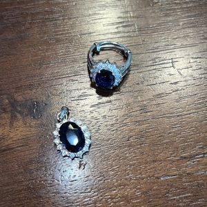 Ross Simons blue ring and pendant